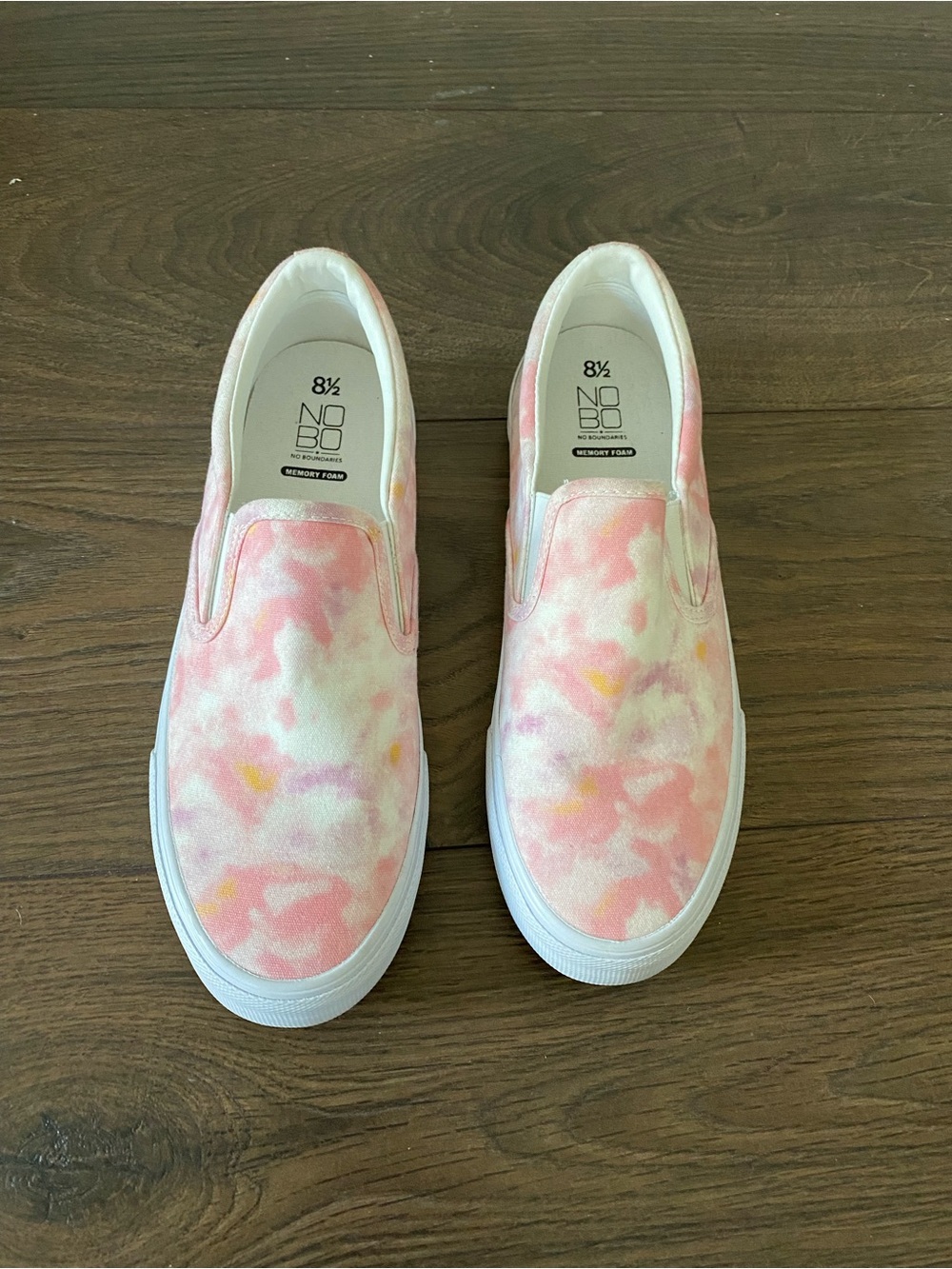 NWOT No Boundaries Slip-On Sneakers - Pink Tie-Dye - Picture 9 of 11